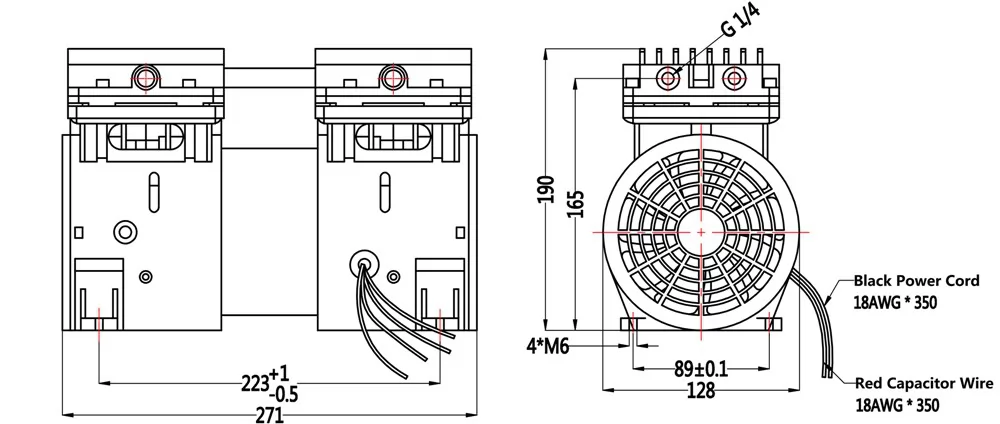 1 HP 550W Oil Free Silent Air Compressor Pump